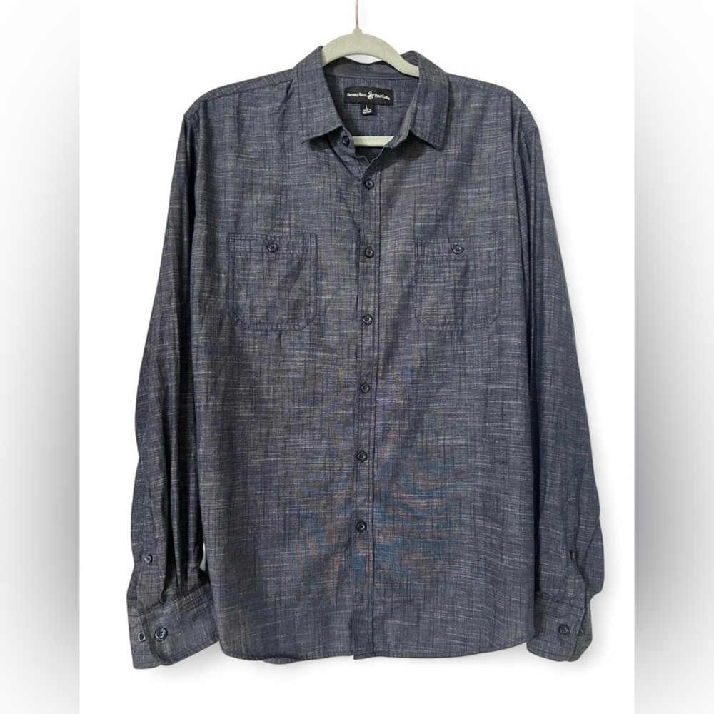 Beverly Hills Polo Club Men’s Long Sleeve Button-Up Shirt - Size Large